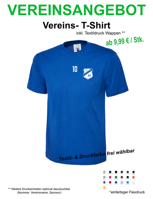 Vereins-T-Shirt Blau