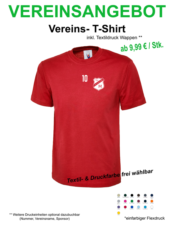Vereins-T-Shirt Rot