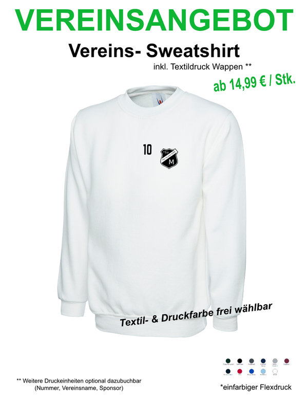 Vereins-Sweatshirt Weiß
